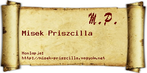 Misek Priszcilla névjegykártya